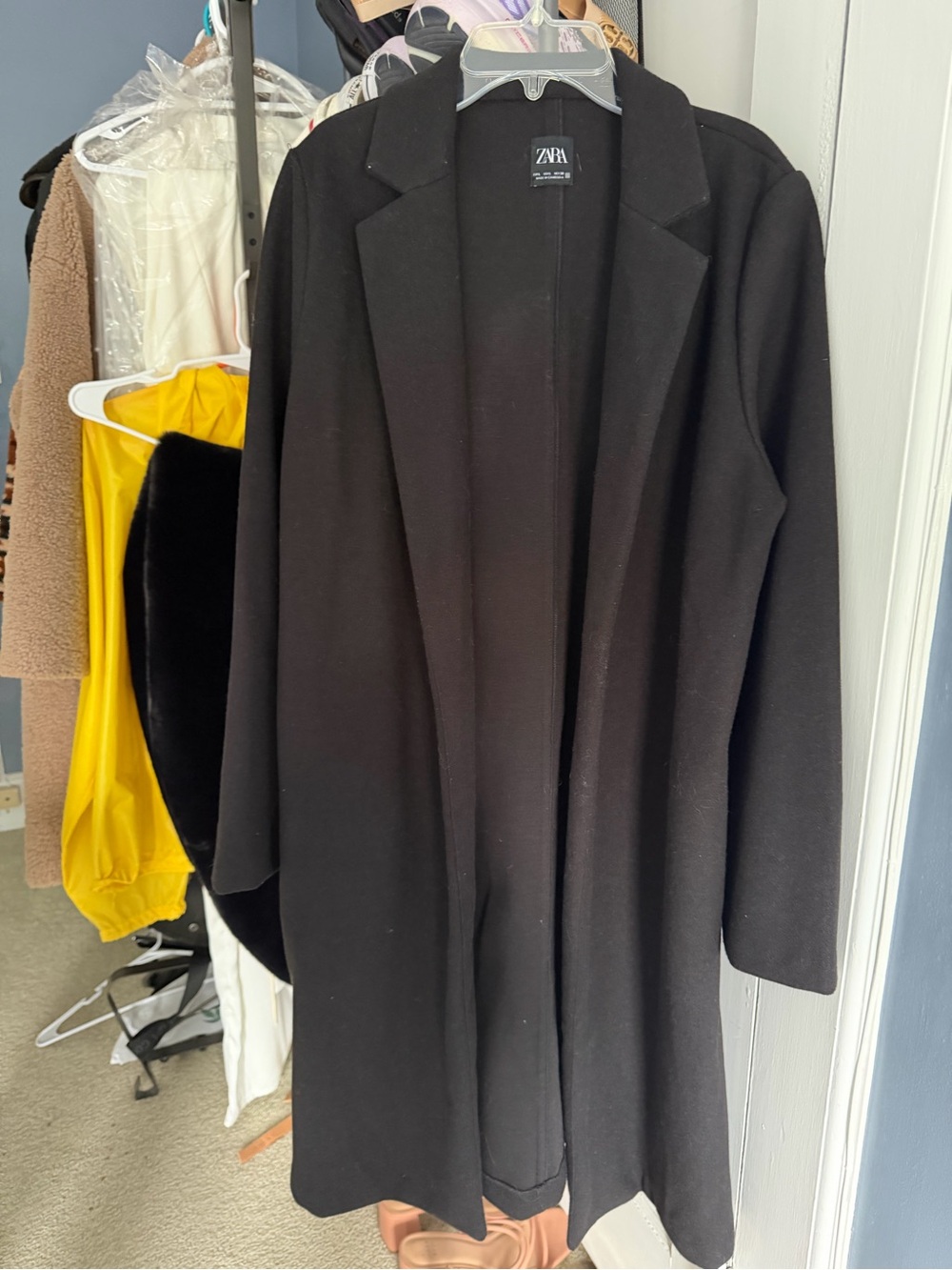 Zara Black Longline Soft Trench Coat